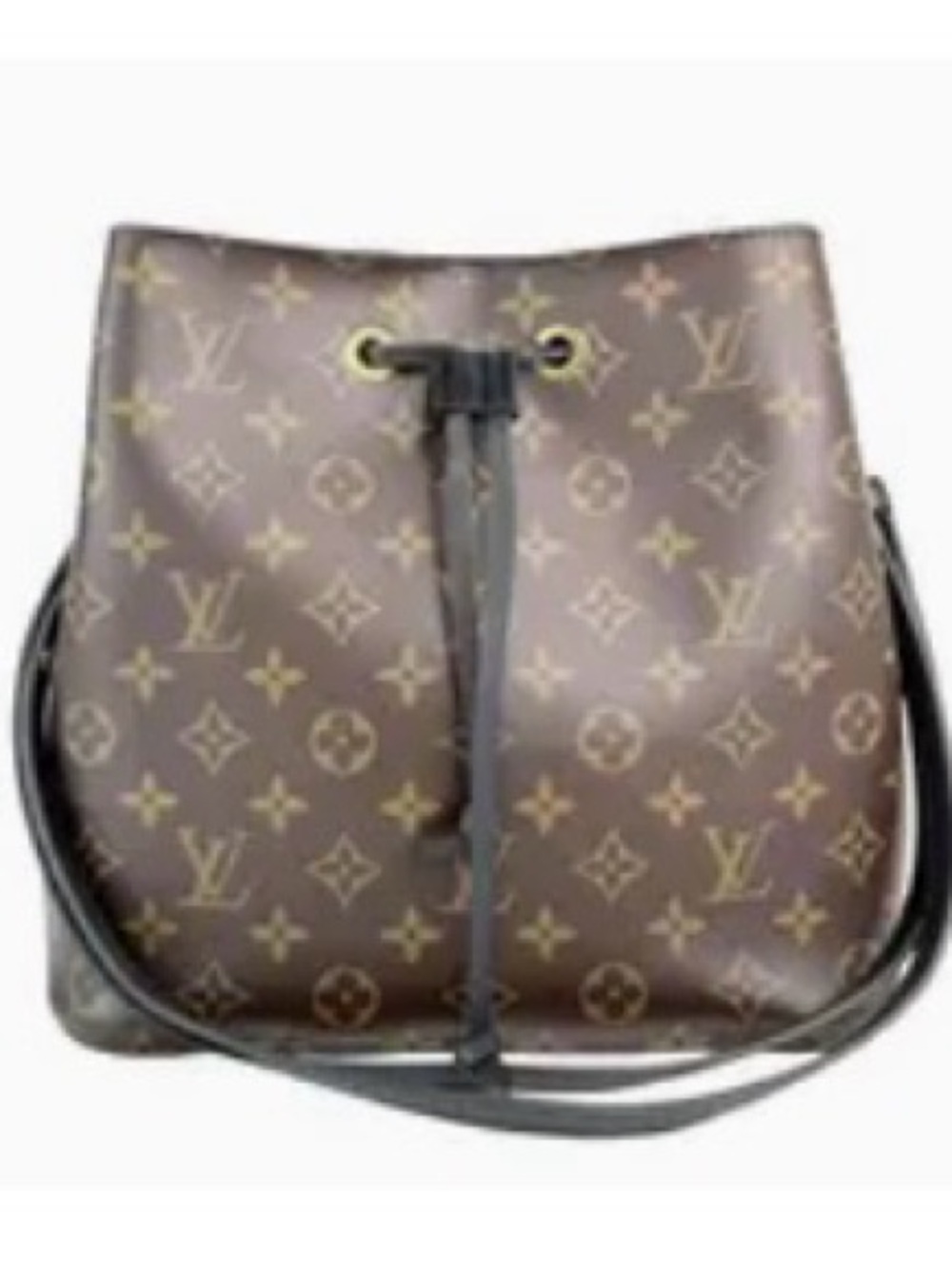 Louis Vuitton NeoNoe MM Monogram Canvas Bucket Shoulder Bag Brown Black